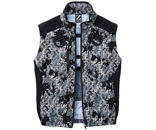 自重堂 空調服ベスト ブラックカモフラ SS 74150 1枚(ご注文単位1枚)【直送品】