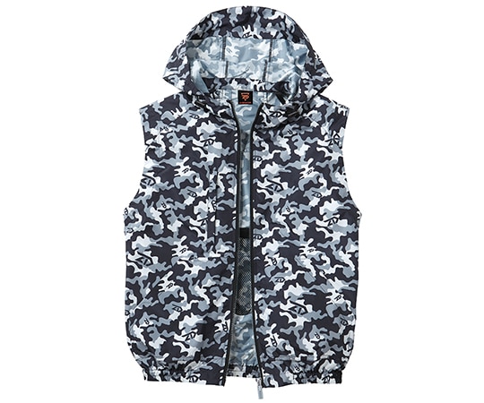 自重堂 空調服ベスト ブラックカモフラ SS 74190 1枚(ご注文単位1枚)【直送品】