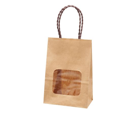 アズワン ウィンドウミニバッグ 茶無地 こげ茶 110×60×160mm 1箱(25枚×4包入) XZT65108 1箱（ご注文単位1箱）【直送品】