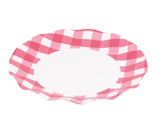 パール金属 アラモード WAVEペーパープレート 26cm 5枚入 レッドチェック D-259 1袋(ご注文単位1袋)【直送品】