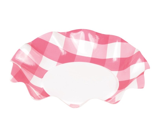 パール金属 アラモード WAVEペーパー浅ボウル 17cm 5枚入 レッドチェック D-263 1袋(ご注文単位1袋)【直送品】