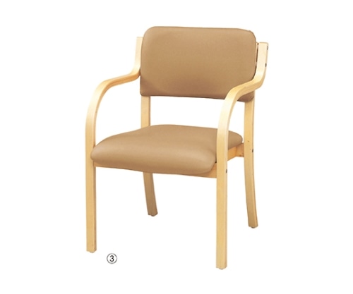 ストア・エキスプレス 木製スタッキングチェア 合皮張り(アーム付き) 組立品 ベージュ 1セット(2台入) 61-433-42-3 1セット（ご注文単位1セット）【直送品】
