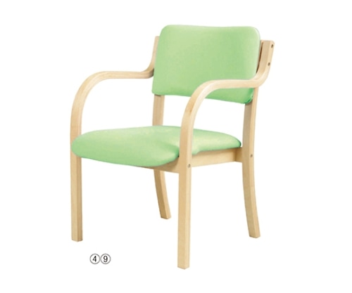 ストア・エキスプレス 木製スタッキングチェア 合皮張り(アーム付き) 組立品 グリーン 1セット(2台入) 61-433-42-4 1セット（ご注文単位1セット）【直送品】