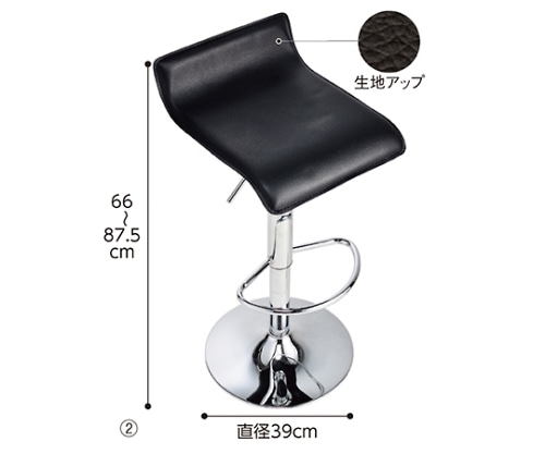 ストア・エキスプレス 昇降式カウンターチェア PVC座タイプ ブラック 61-801-43-1 1台（ご注文単位1台）【直送品】