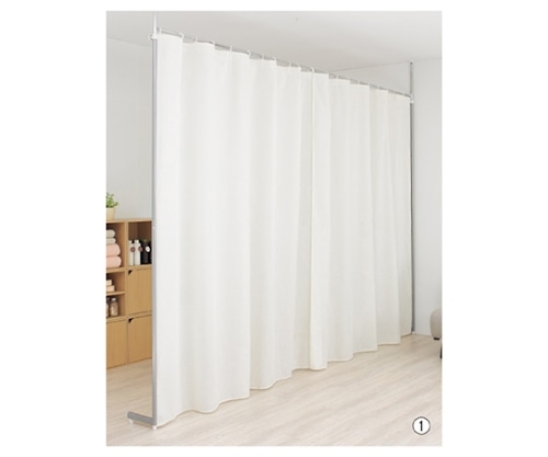 ストア・エキスプレス つっぱりパーティション(カーテンタイプ) オフホワイト 61-550-96-1 1台(ご注文単位1台)【直送品】
