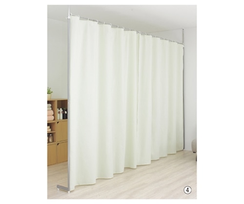 ストア・エキスプレス つっぱりパーティション(カーテンタイプ) ライトグリーン 61-550-96-4 1台(ご注文単位1台)【直送品】