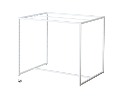 ストア・エキスプレス スクエアフレーム ロータイプ 本体 ホワイト W120×D90cm 61-56-4-2 1台（ご注文単位1台）【直送品】