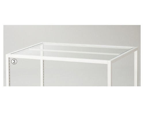 ストア・エキスプレス スクエアフレーム用天板 W90×D90cm用 ガラス天板 61-56-6-3 1台（ご注文単位1台）【直送品】