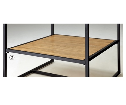 ストア・エキスプレス スクエアフレーム用中間棚 棚枠・ブラック W90×D90cm ホワイト 61-56-10-1 1セット（ご注文単位1セット）【直送品】