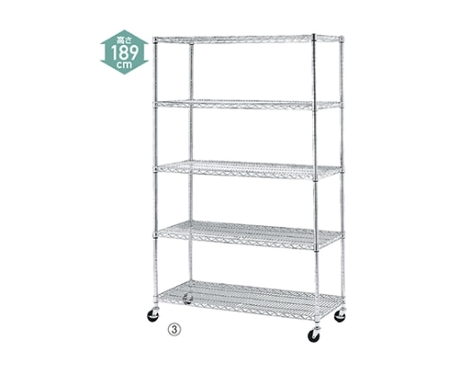 ストア・エキスプレス ワイヤーラック D45cmタイプ(キャスター付き) H189cm 5段 D45.7cm W60.9cm 61-62-3-1 1個（ご注文単位1個）【直送品】