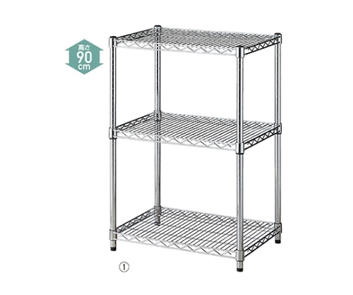 ストア・エキスプレス ワイヤーラック D45cmタイプ(キャスターなし) H90cm 3段 D45.7cm W60.9cm 61-62-4-1 1個（ご注文単位1個）【直送品】