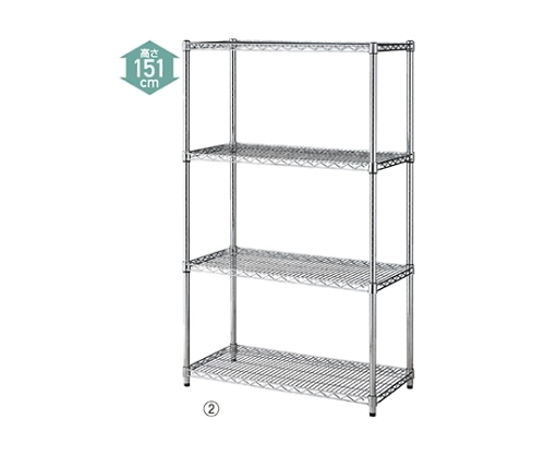 ストア・エキスプレス ワイヤーラック D45cmタイプ(キャスターなし) H151cm 4段 D45.7cm W60.9cm 61-62-5-1 1個（ご注文単位1個）【直送品】