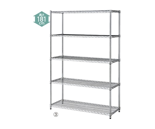 ストア・エキスプレス ワイヤーラック D45cmタイプ(キャスターなし) H181cm 5段 D45.7cm W90.7cm 61-62-6-2 1個（ご注文単位1個）【直送品】