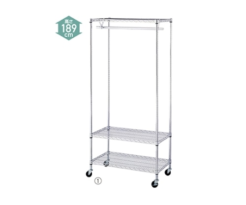 ストア・エキスプレス ワイヤーラック 棚3段・丸バー展開 D45cmタイプ 61-62-12-2 1個(ご注文単位1個)【直送品】