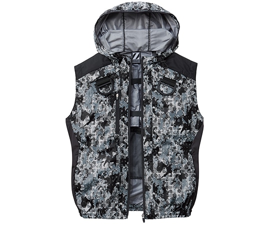 自重堂 空調服ベスト ブラックカモフラ SS 74200 1枚(ご注文単位1枚)【直送品】