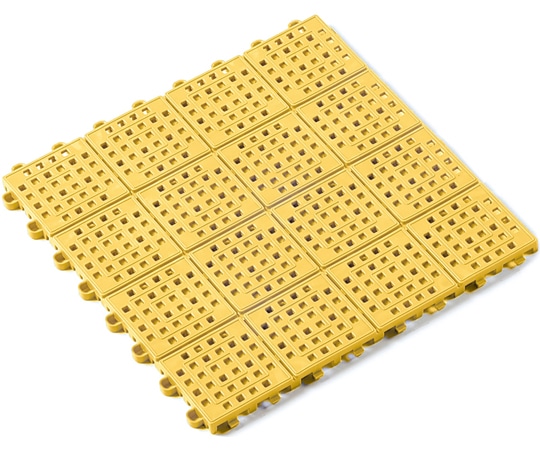 テラモト タッチマットⅡ 黄300×300 MR-064-176-5 1枚(ご注文単位1枚)【直送品】