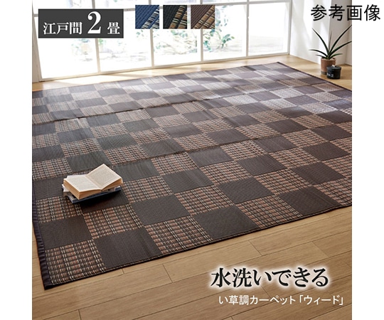 アズワン ラグ 洗える PPカーペット 『ウィード』 ブラウン 江戸間2畳(約174×174cm) 1090280060902 1個（ご注文単位1個）【直送品】