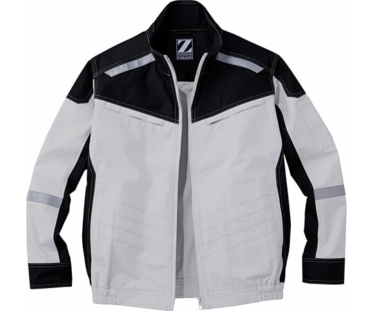 自重堂 空調服長袖ブルゾン シルバー×ブラック 5L 74100 1枚(ご注文単位1枚)【直送品】