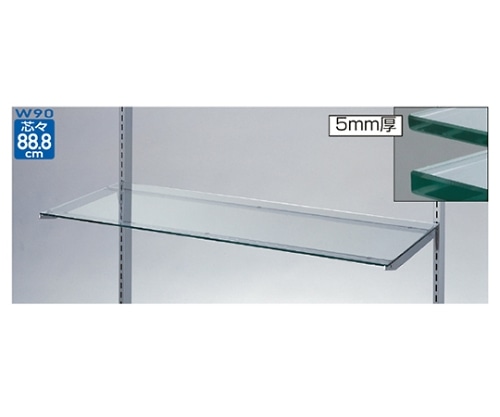 ストア・エキスプレス ガラス棚セットW90cmインハングタイプ ガラス5mm厚 D40cm 61-36-1-6 1セット（ご注文単位1セット）【直送品】