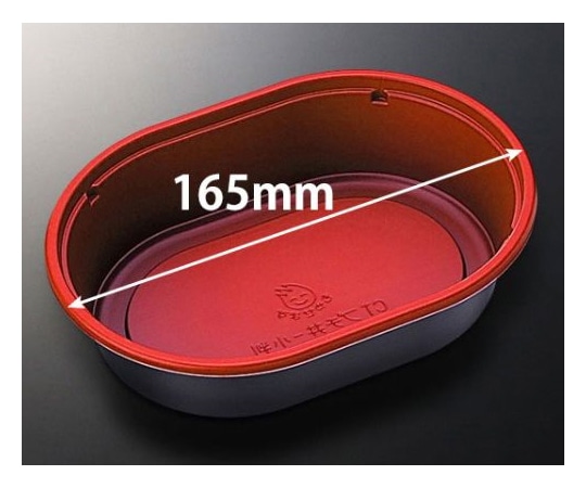 中央化学 どんぶり容器 CTプチ丼 小判 赤-BK 本体 50枚入 10843 1袋(ご注文単位1袋)【直送品】