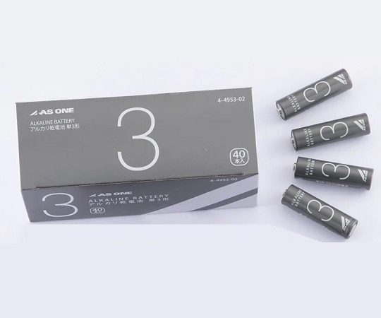 アズワン アズワンのアルカリ乾電池 単3(40本)  1箱(ご注文単位1箱)【直送品】