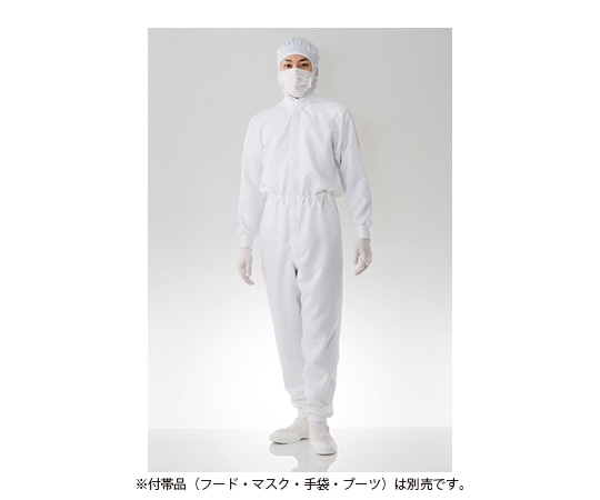 東洋リントフリー クリーンルーム用ツナギ服 ホワイト 4L FC136C-01 4L 1枚 (ご注文単位1枚)【直送品】