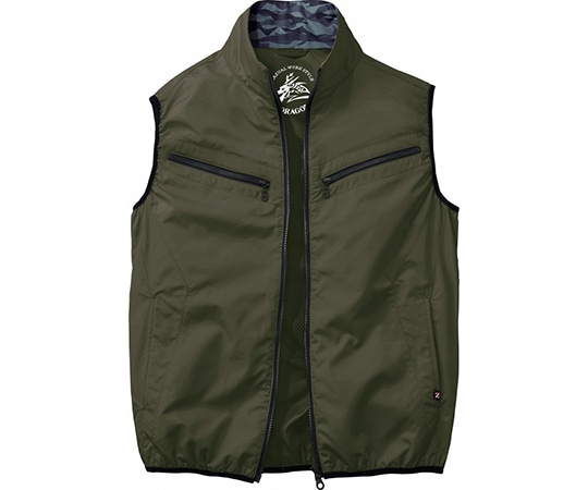 自重堂 空調服ベスト アーミーグリーン S 74070 1枚(ご注文単位1枚)【直送品】