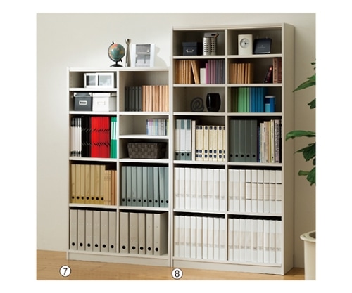 ストア・エキスプレス 木製オープンラック ホワイト W87×H150cm 61-357-3-7 1台（ご注文単位1台）【直送品】