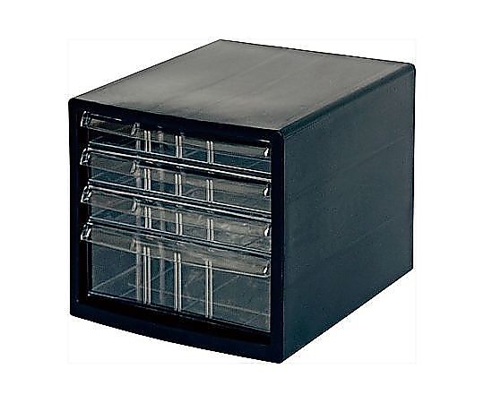 アズワン 278x350x258mm/浅3・深1段 レターケース(黒) EA954JD-41 1台(ご注文単位1台)【直送品】