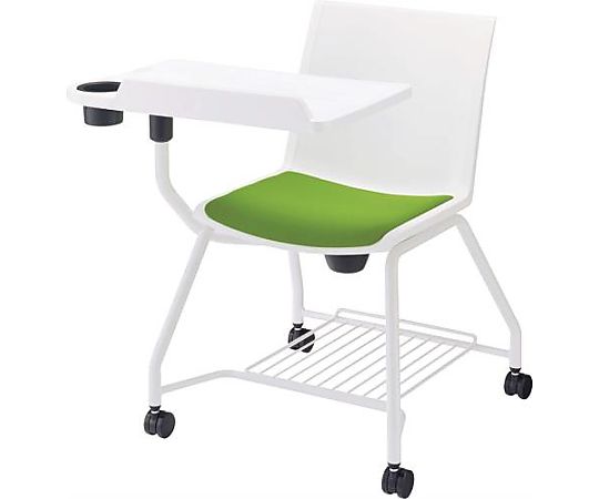 アズワン ミーティングチェアー(メモ台付/グリーン) EA956XA-132 1脚(ご注文単位1脚)【直送品】