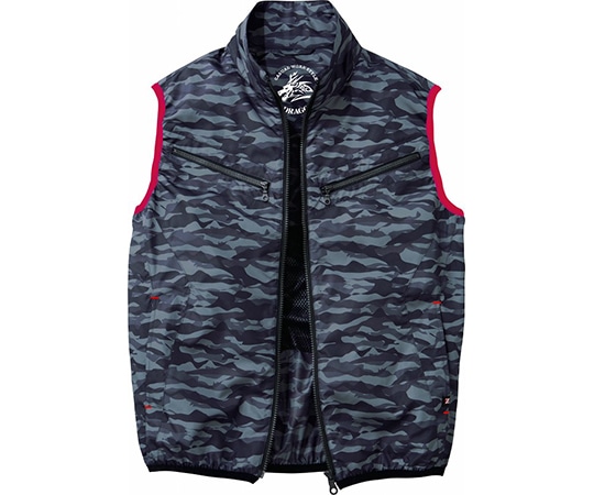 自重堂 空調服ベスト ブラックカモフラ LL 74070 1枚(ご注文単位1枚)【直送品】