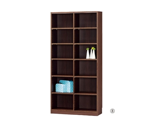 ストア・エキスプレス 木製オープンラック ダークブラウン W87×H180cm 61-357-5-8 1台（ご注文単位1台）【直送品】