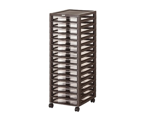 ストア・エキスプレス アプロスB4 浅型 多段収納ケース 15段 ダークブラウン 61-356-12-2 1台（ご注文単位1台）【直送品】