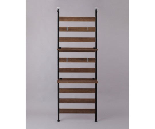 アイリスオーヤマ ウッドウォールラック 棚付き ブラック WLR-T66 1個（ご注文単位1個）【直送品】