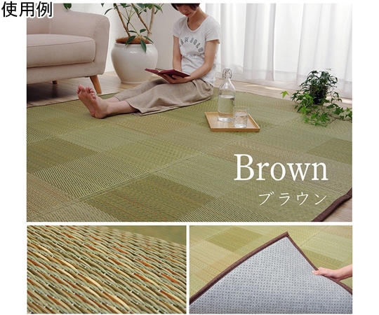 アズワン ラグ い草 モダン 撥水 自然素材 滑り止め 不織布 防ダニ ブラウン 約190×250cm 1070520064217 1個（ご注文単位1個）【直送品】