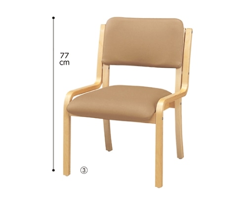 ストア・エキスプレス 木製スタッキングチェア 合皮張り(アーム無し) 組立品 ベージュ 1セット(2台入) 61-783-53-2 1セット（ご注文単位1セット）【直送品】