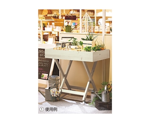 ストア・エキスプレス 木製X脚ワゴン アイボリー 61-115-6-1 1台（ご注文単位1台）【直送品】