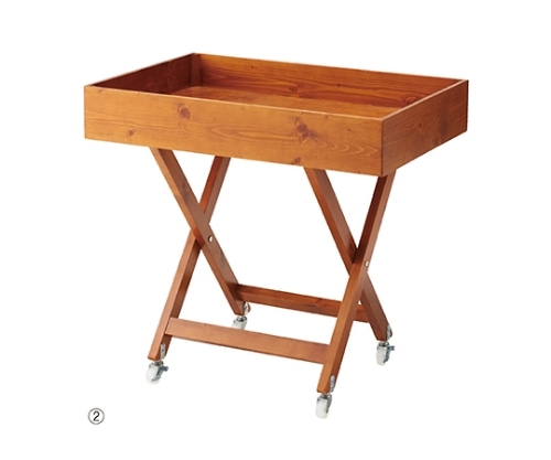 ストア・エキスプレス 木製X脚ワゴン アルテンブラウン 61-115-6-2 1台（ご注文単位1台）【直送品】