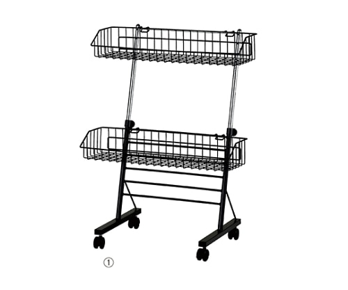ストア・エキスプレス 2段ワゴン W60cm 61-114-10-1 1台（ご注文単位1台）【直送品】