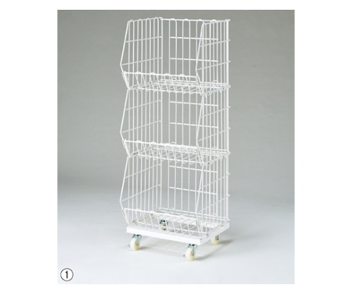 ストア・エキスプレス ジャンブルバスケット 強化型 白 スリム 3段 61-752-15-1 1台（ご注文単位1台）【直送品】