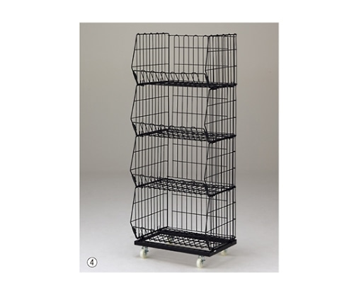 ストア・エキスプレス ジャンブルバスケット 強化型 黒 ワイド 4段 61-752-18-2 1台（ご注文単位1台）【直送品】