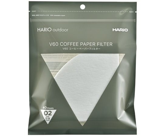 HARIO V60用ペーパーフィルター02W チャック付 10個入 O-VCF-02-40W 1箱（ご注文単位1箱）【直送品】