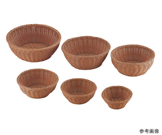 トーダイ PPラタン 丸型バスケット18型 ブラウン RO-204-BR 196045 1個（ご注文単位1個）【直送品】