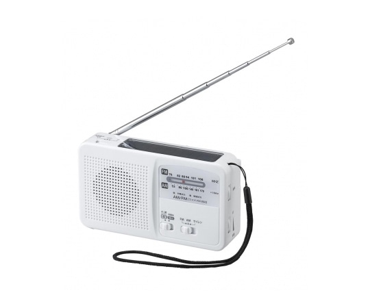 ヤザワコーポレーション 手回し充電ラジオ ライト付 ホワイト BS901WH 1個（ご注文単位1個）【直送品】
