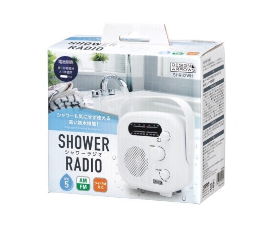 ヤザワコーポレーション シャワーラジオ ホワイト SHR02WH 1個（ご注文単位1個）【直送品】