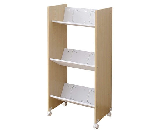 山善(YAMAZEN) A4ファイルラック(キャスター付) 3段 ナチュラル CFR-12533C(NA) 1台(ご注文単位1台)【直送品】