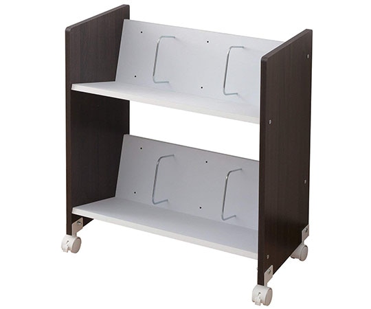 山善(YAMAZEN) A4ファイルラック(キャスター付) 2段 ブラウン CFR-60532C(BR) 1台(ご注文単位1台)【直送品】