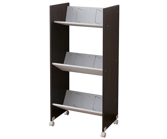 山善(YAMAZEN) A4ファイルラック(キャスター付) 3段 ブラウン CFR-12533C(BR) 1台(ご注文単位1台)【直送品】