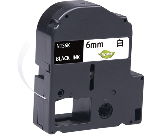 NinestAO 白地ラベル 6mm 黒文字 8m NTS6K(x1) 1個(ご注文単位1個)【直送品】