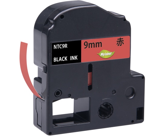 NinestAO 赤地ラベル 9mm 黒文字 8m NTC9R(x1) 1個(ご注文単位1個)【直送品】
